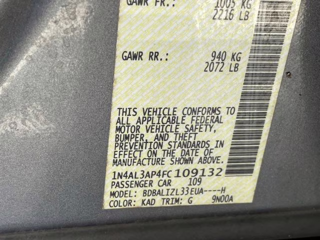 2015 Gun Metallic Nissan Altima 2.5 SV FWD Sedan