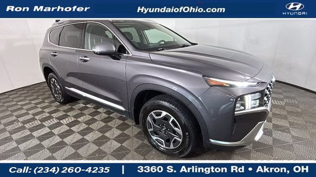 2021 Portofino Gray Hyundai Santa Fe Hybrid Blue AWD SUV