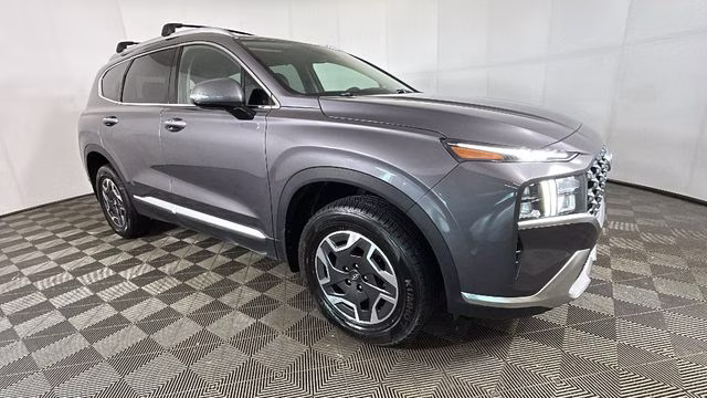 2021 Portofino Gray Hyundai Santa Fe Hybrid Blue AWD SUV
