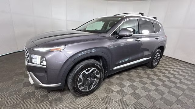 2021 Portofino Gray Hyundai Santa Fe Hybrid Blue AWD SUV