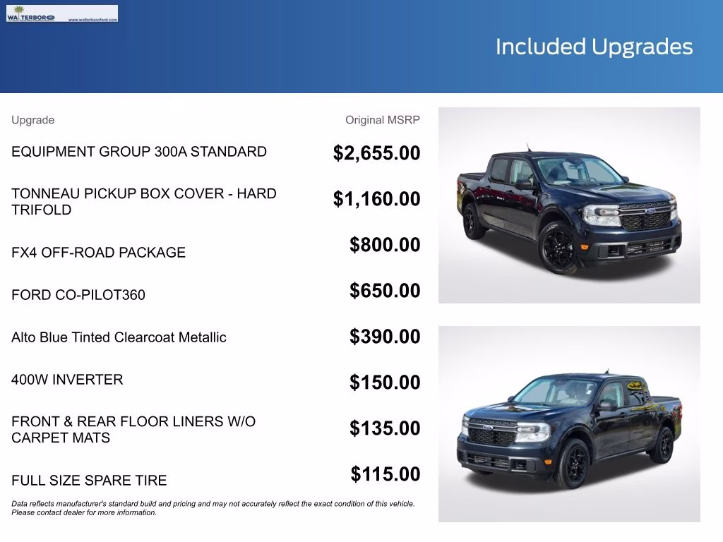 2022 Alto Blue Tinted Clearcoat Metallic Ford Maverick XLT AWD Truck
