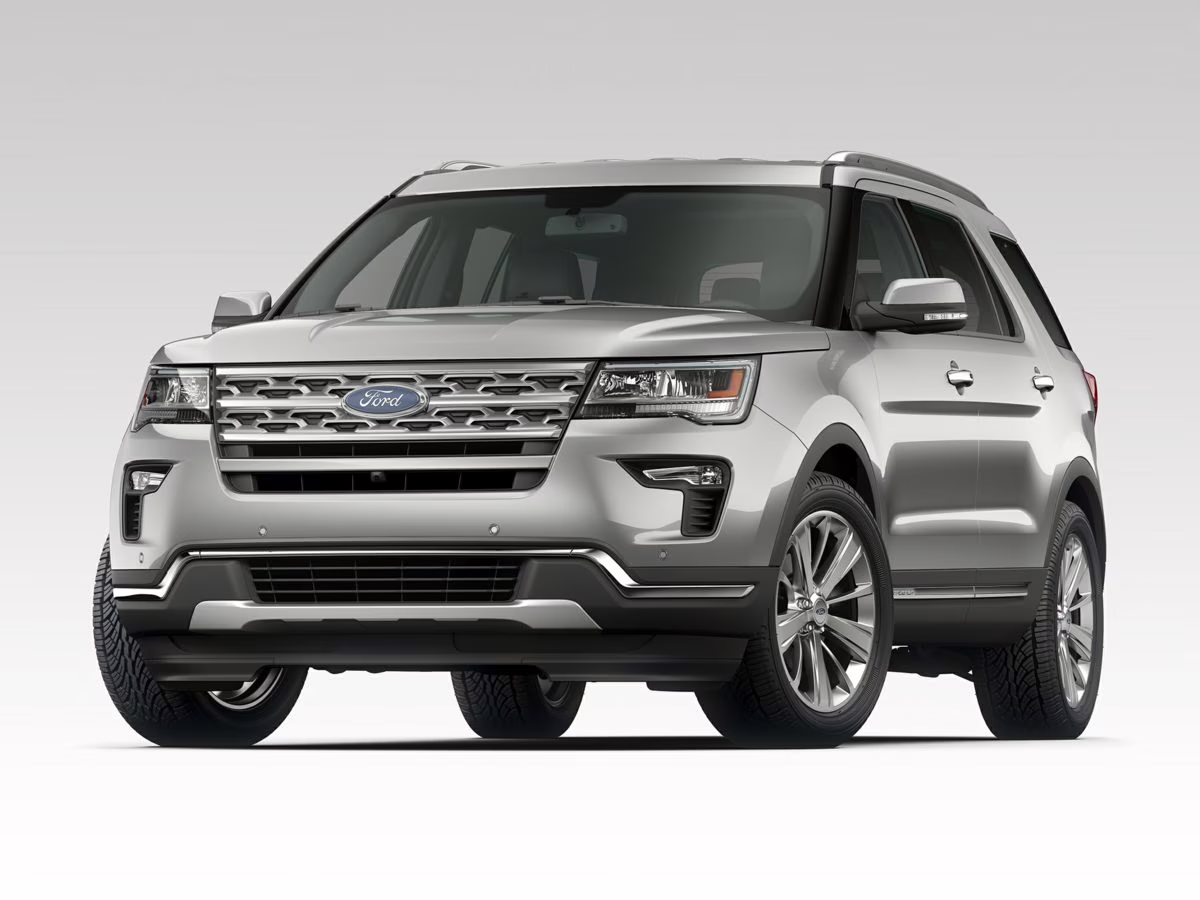 2018 White Platinum Clearcoat Metallic Ford Explorer Sport 4X4 SUV