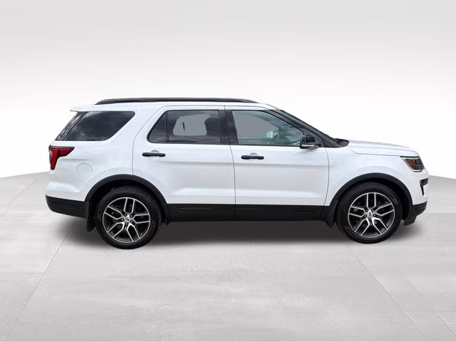 2018 White Platinum Clearcoat Metallic Ford Explorer Sport 4X4 SUV