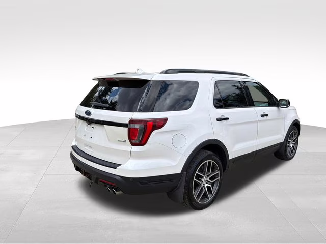 2018 White Platinum Clearcoat Metallic Ford Explorer Sport 4X4 SUV