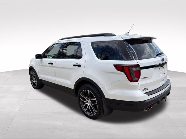 2018 White Platinum Clearcoat Metallic Ford Explorer Sport 4X4 SUV