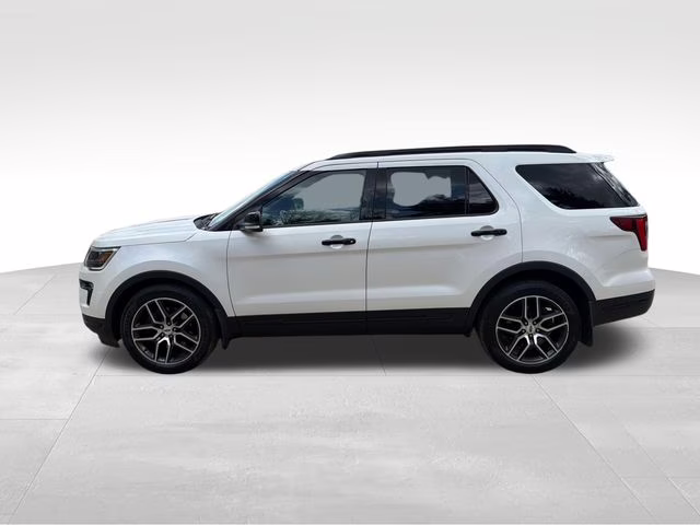 2018 White Platinum Clearcoat Metallic Ford Explorer Sport 4X4 SUV