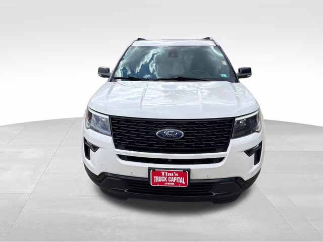 2018 White Platinum Clearcoat Metallic Ford Explorer Sport 4X4 SUV