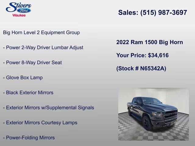 2022 Maximum Steel Metallic Clearcoat Ram 1500 Big Horn/Lone Star 4X4 Truck