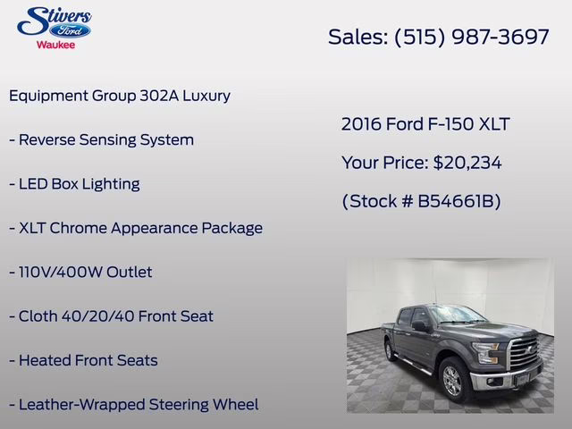2016 Magnetic Ford F-150 XLT 4X4 Truck