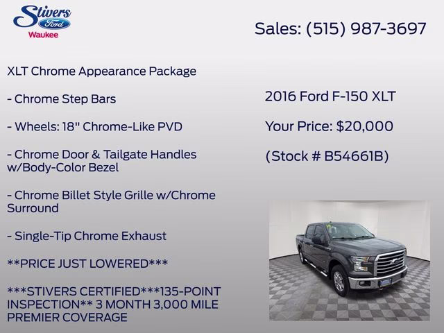 2016 Magnetic Ford F-150 XLT 4X4 Truck