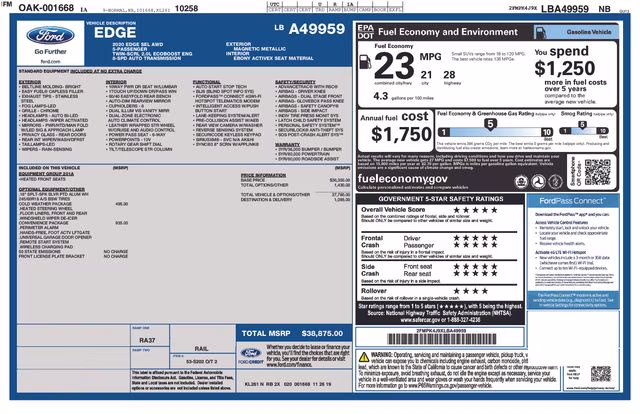 2020 Magnetic Ford Edge SEL AWD SUV