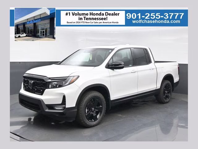 2026 Platinum White Pearl Honda Ridgeline Black Edition AWD Truck
