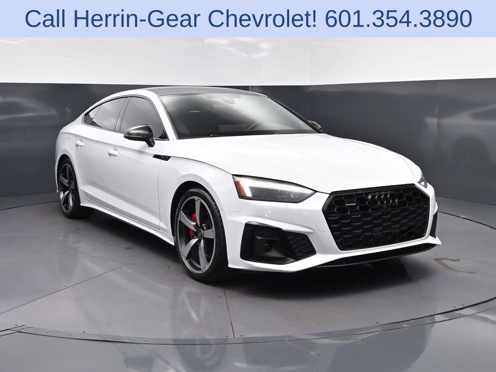 2024 Glacier White Audi A5 Sportback 45 S line Premium Plus AWD Hatchback