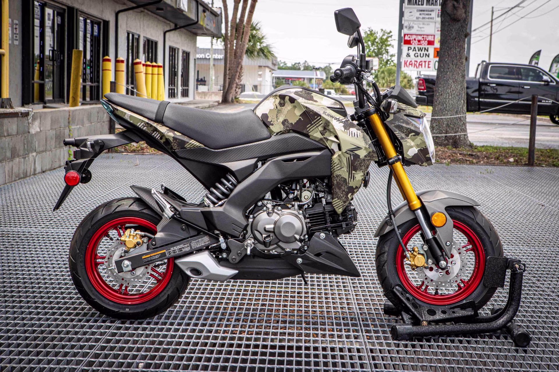2026 Cypher Camo Beige Kawasaki Z125 Pro Motorcycle