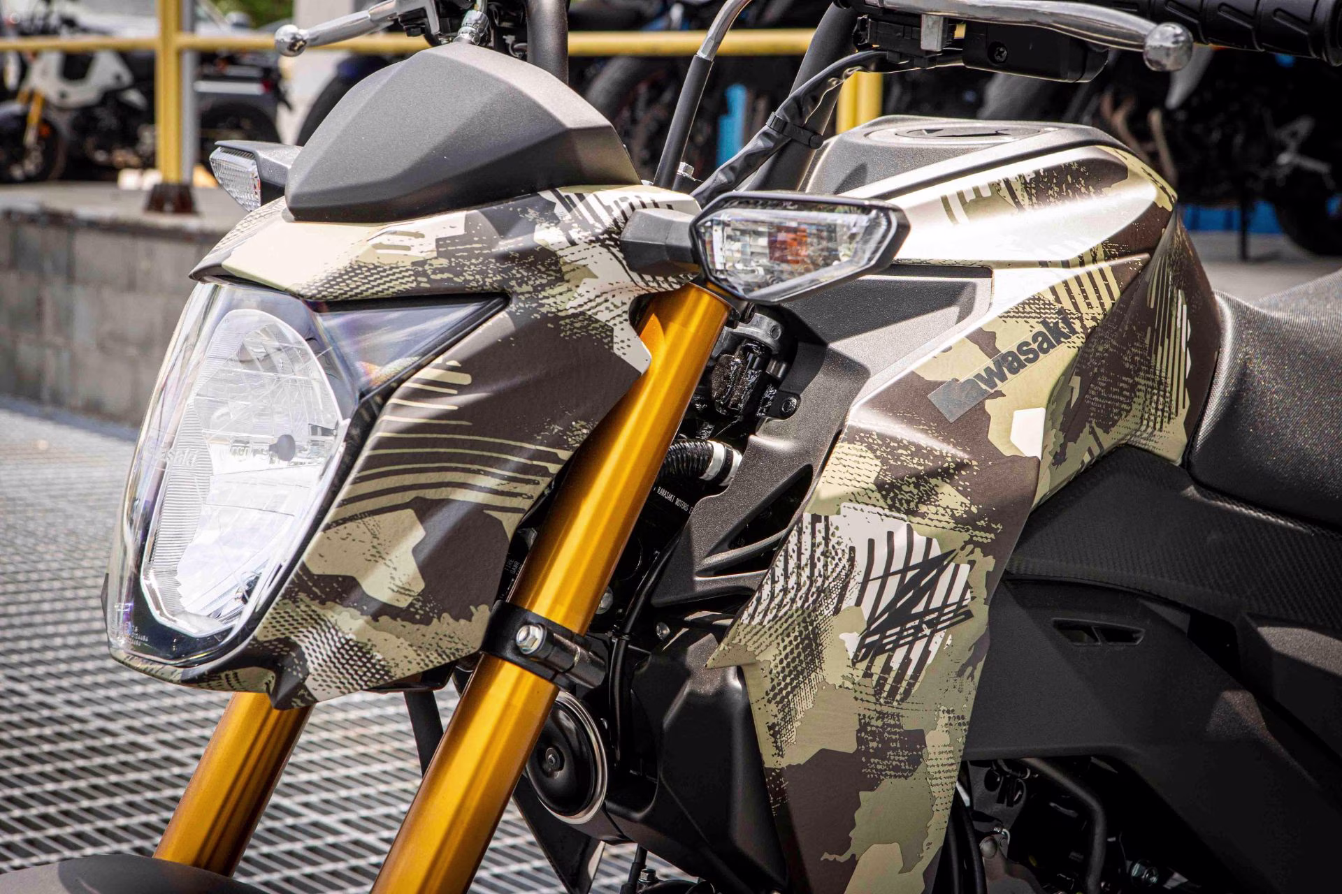 2026 Cypher Camo Beige Kawasaki Z125 Pro Motorcycle