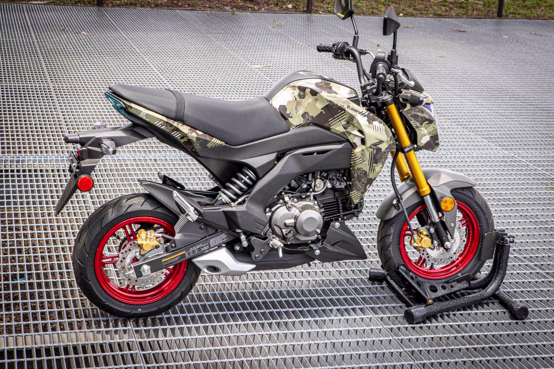 2026 Cypher Camo Beige Kawasaki Z125 Pro Motorcycle