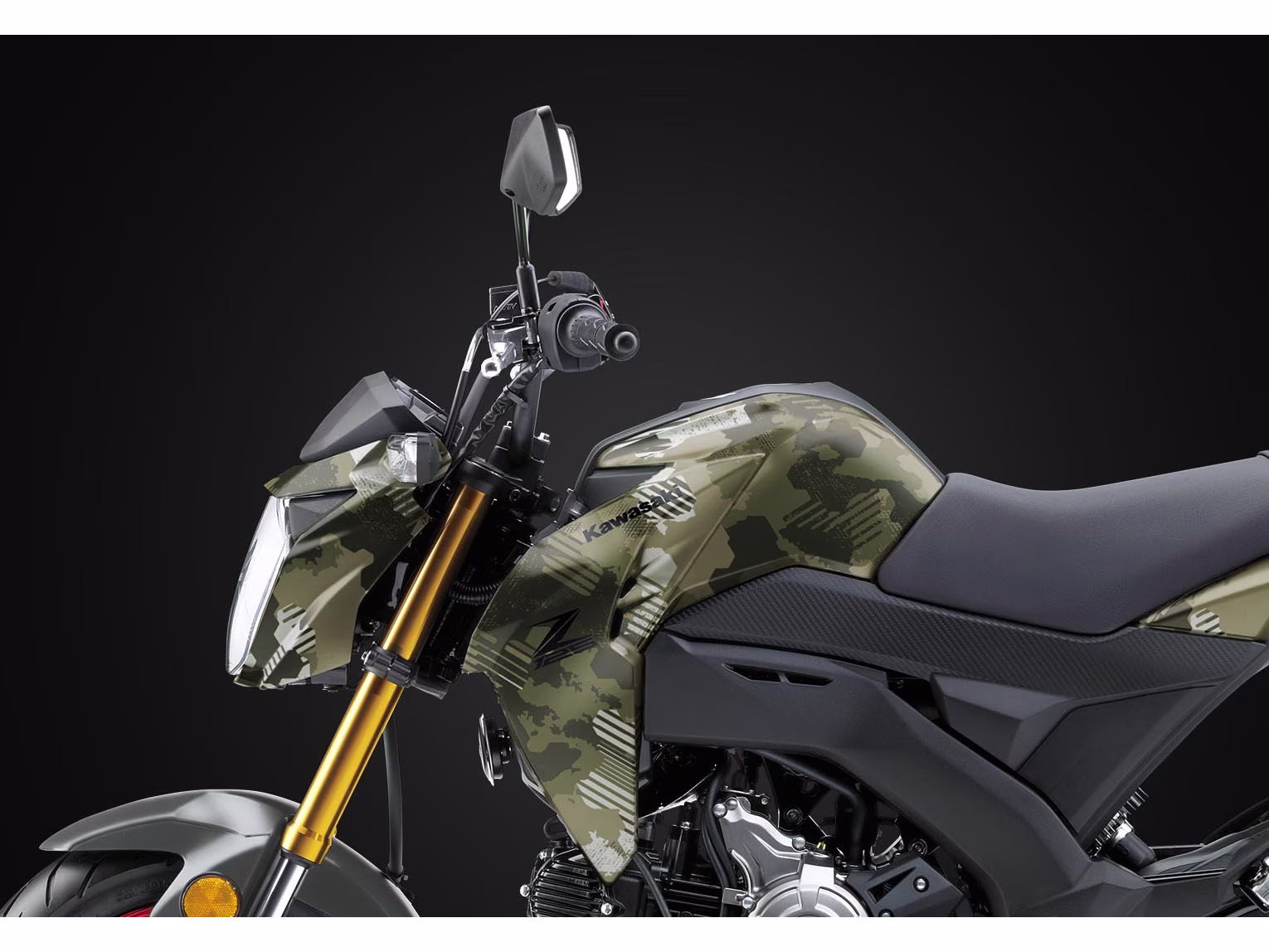 2026 Cypher Camo Beige Kawasaki Z125 Pro Motorcycle