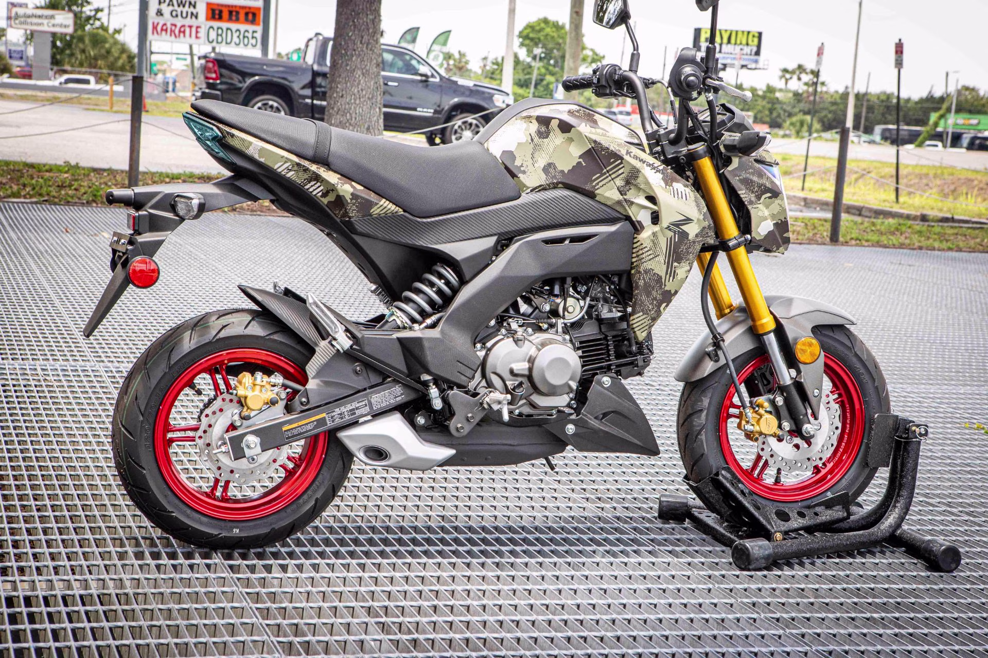 2026 Cypher Camo Beige Kawasaki Z125 Pro Motorcycle