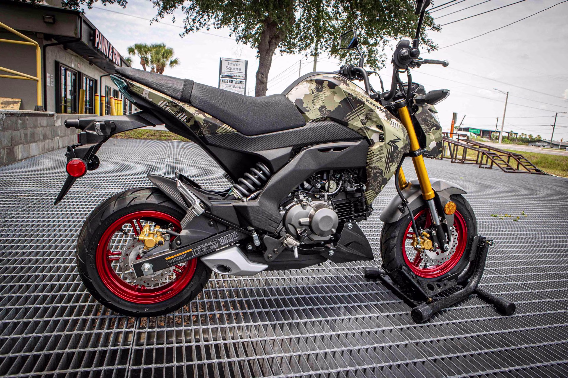 2026 Cypher Camo Beige Kawasaki Z125 Pro Motorcycle