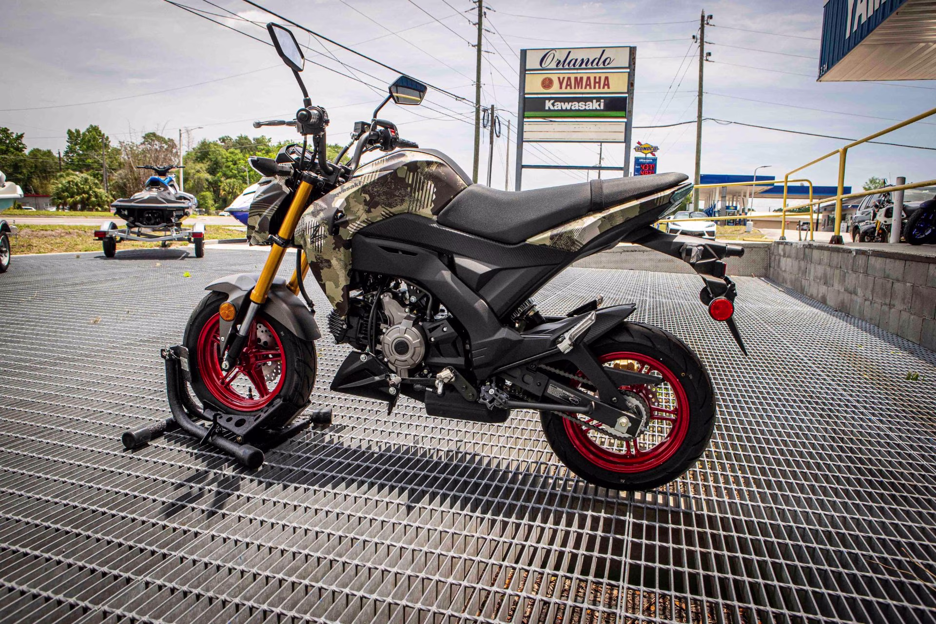 2026 Cypher Camo Beige Kawasaki Z125 Pro Motorcycle