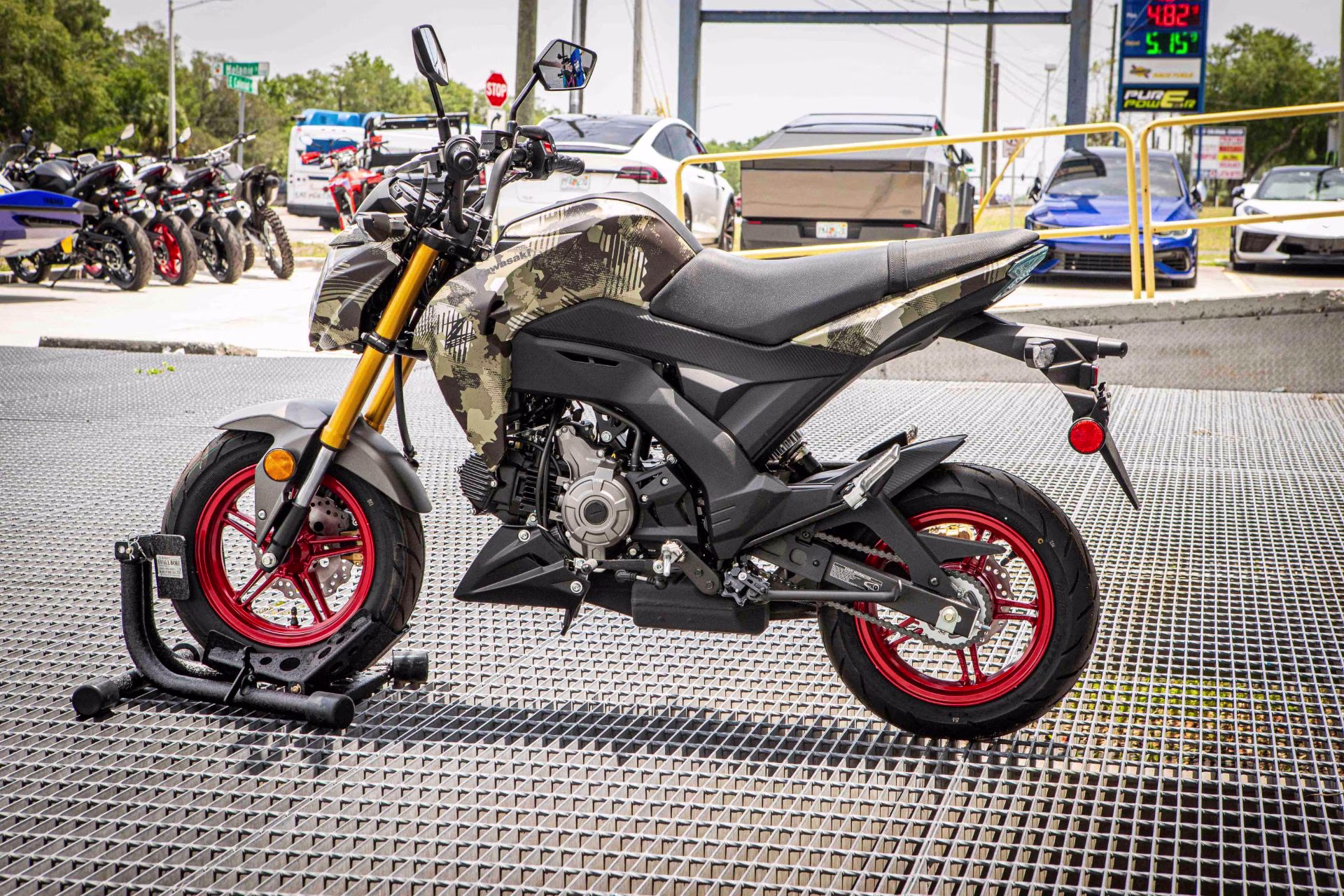 2026 Cypher Camo Beige Kawasaki Z125 Pro Motorcycle