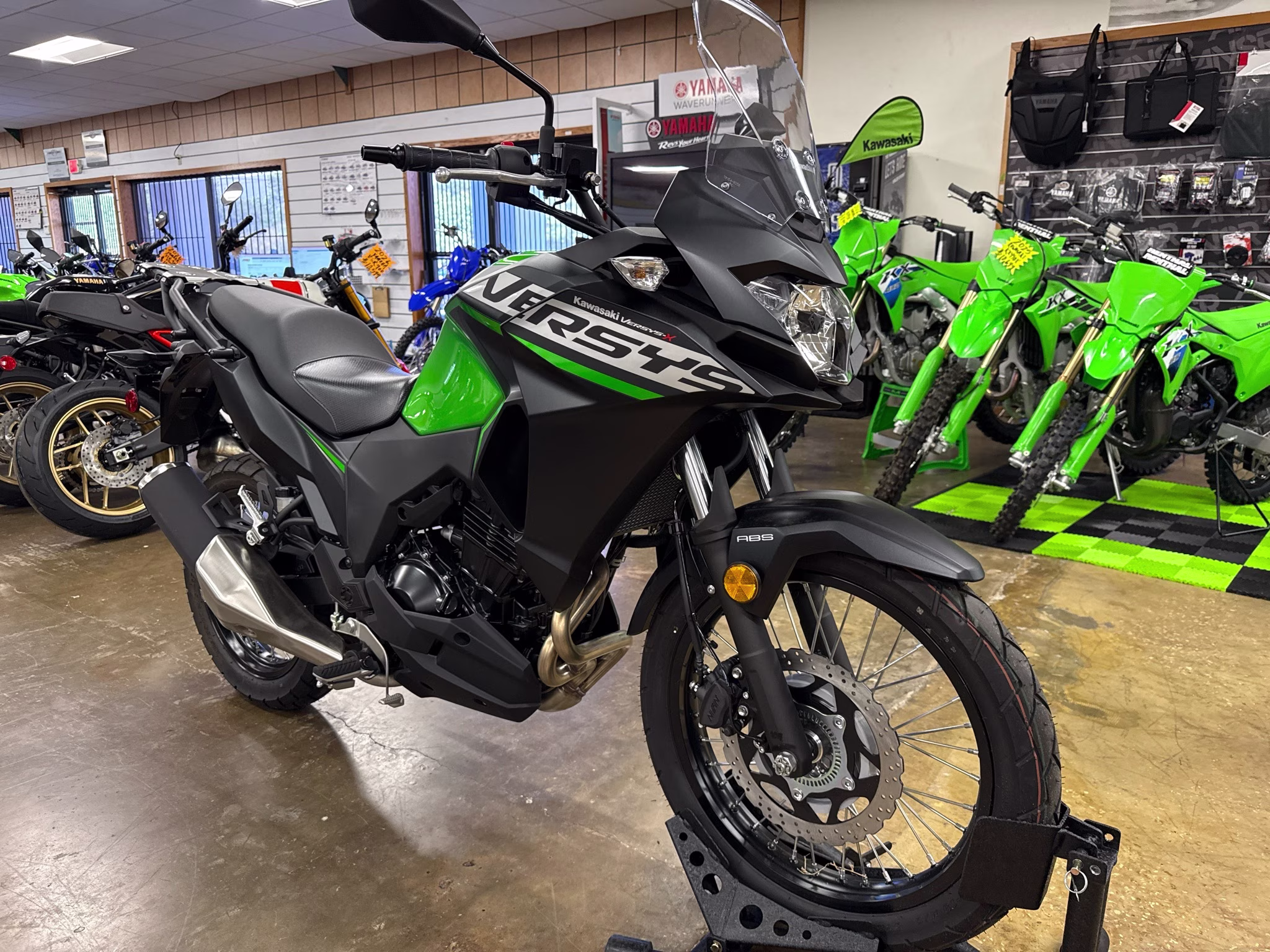 2025 Candy Lime Green / Metallic Flat Spark Black Kawasaki Versys-X 300 ABS Motorcycle