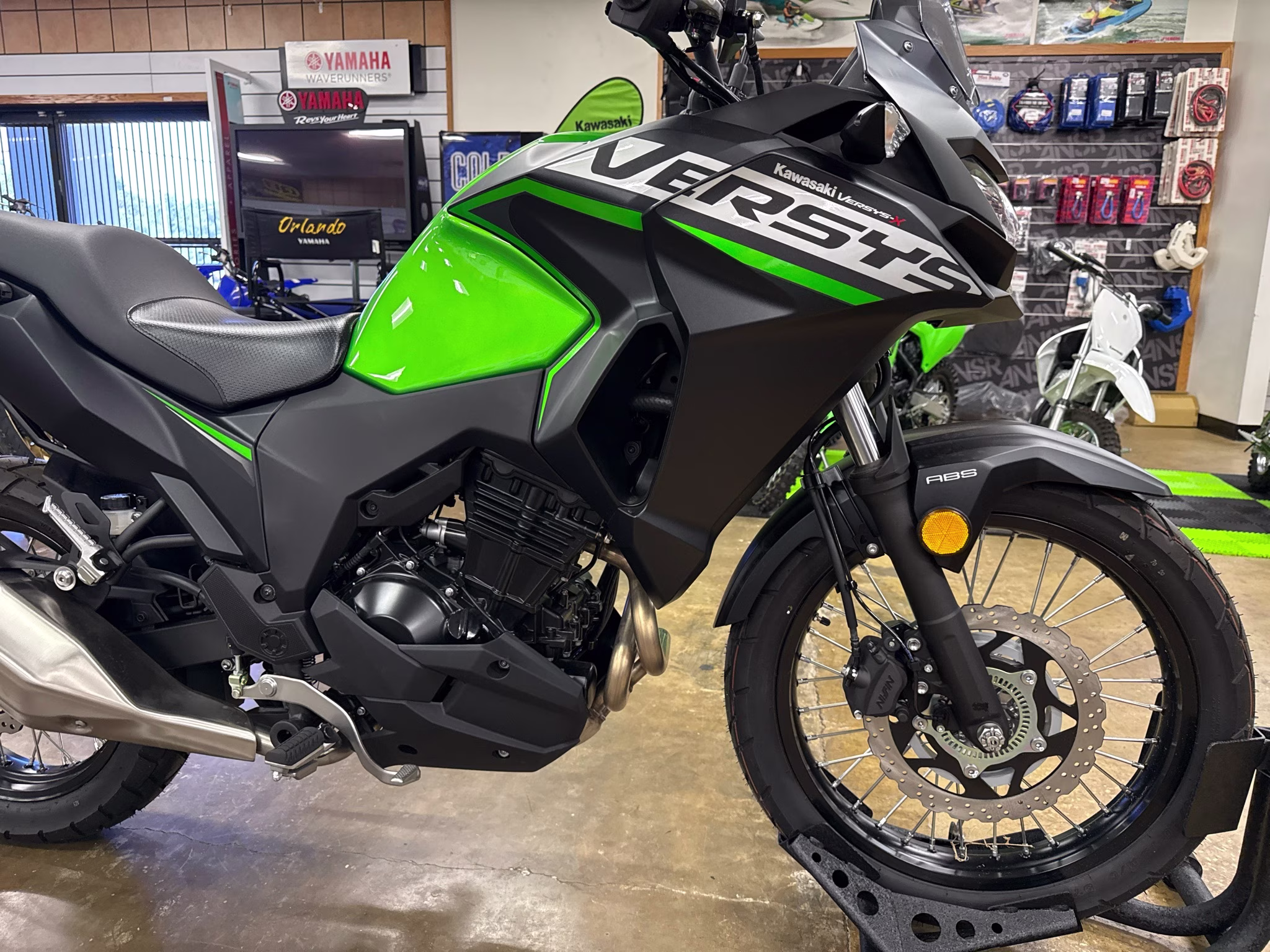 2025 Candy Lime Green / Metallic Flat Spark Black Kawasaki Versys-X 300 ABS Motorcycle