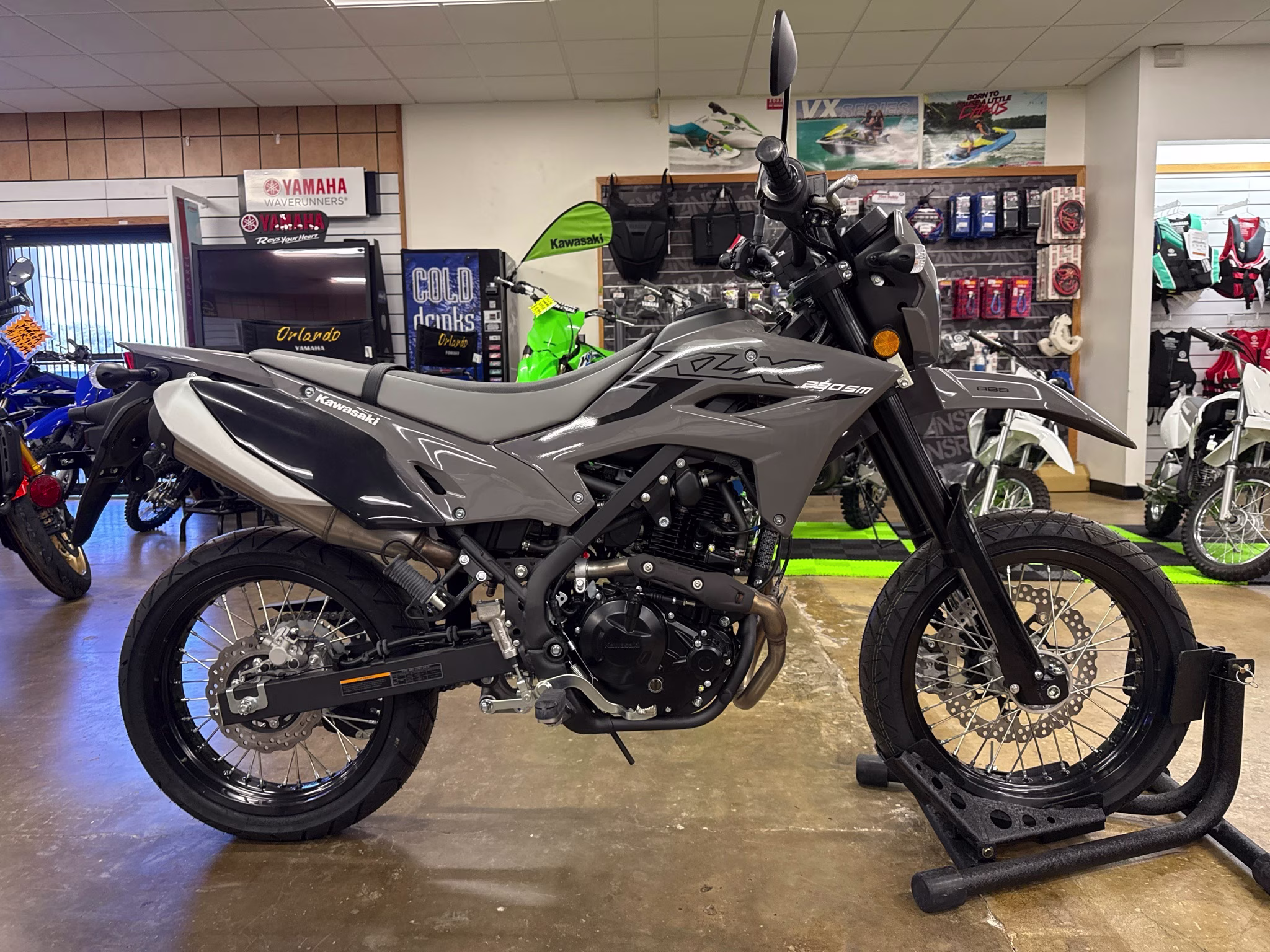 2025 Battle Gray Kawasaki KLX230SM ABS Motorcycle