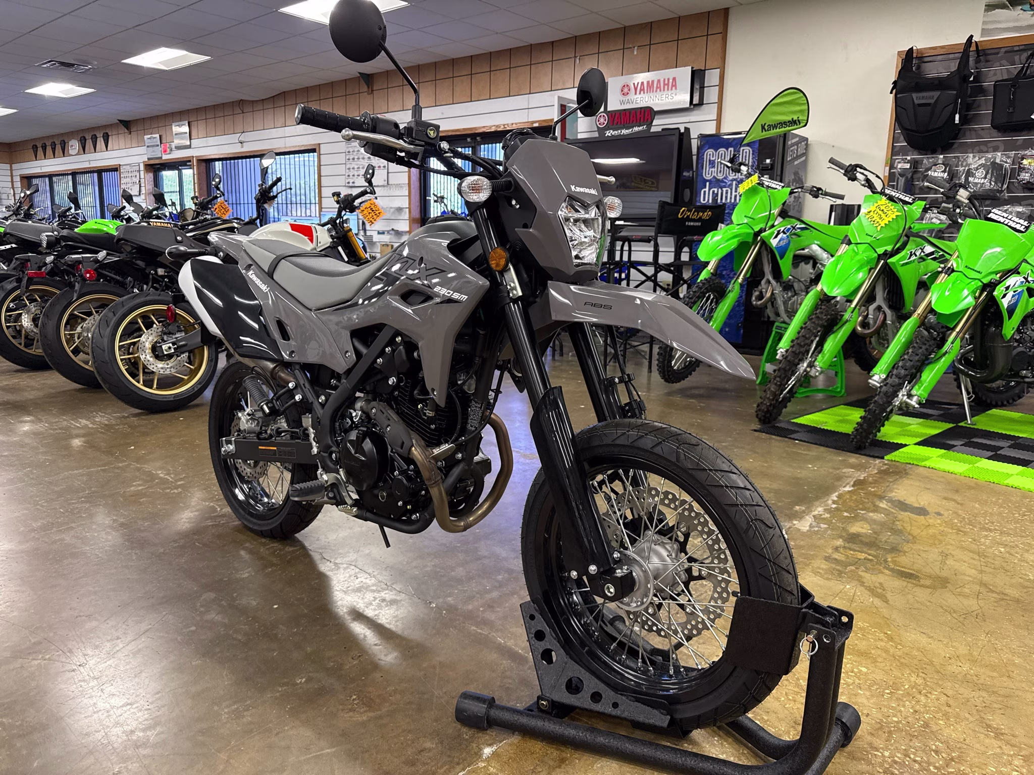 2025 Battle Gray Kawasaki KLX230SM ABS Motorcycle