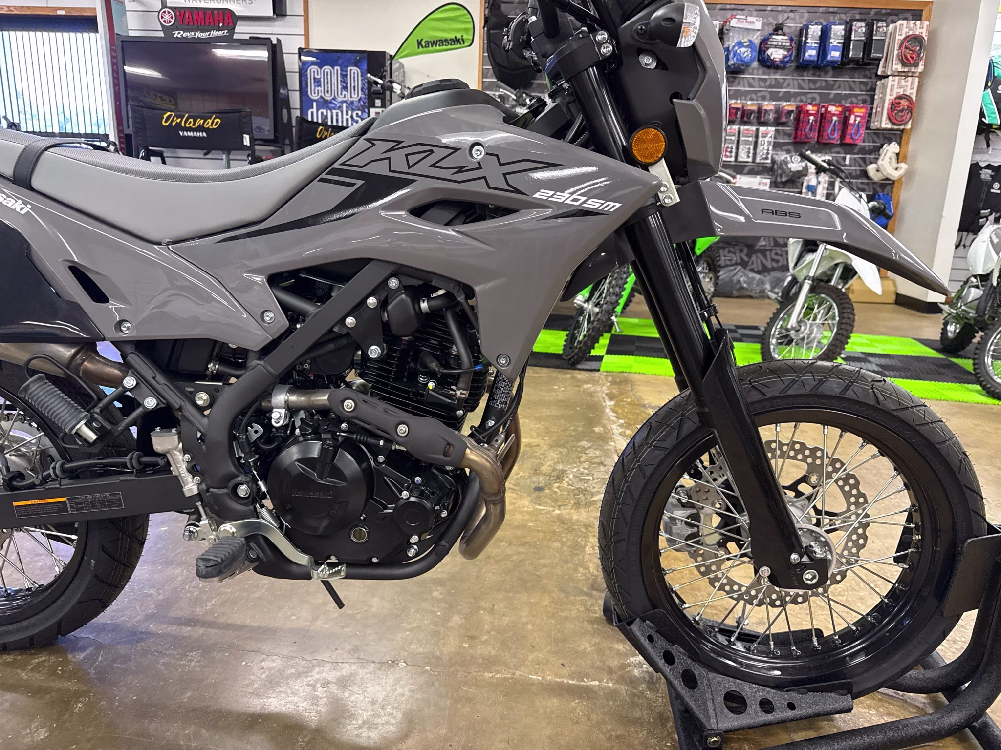 2025 Battle Gray Kawasaki KLX230SM ABS Motorcycle