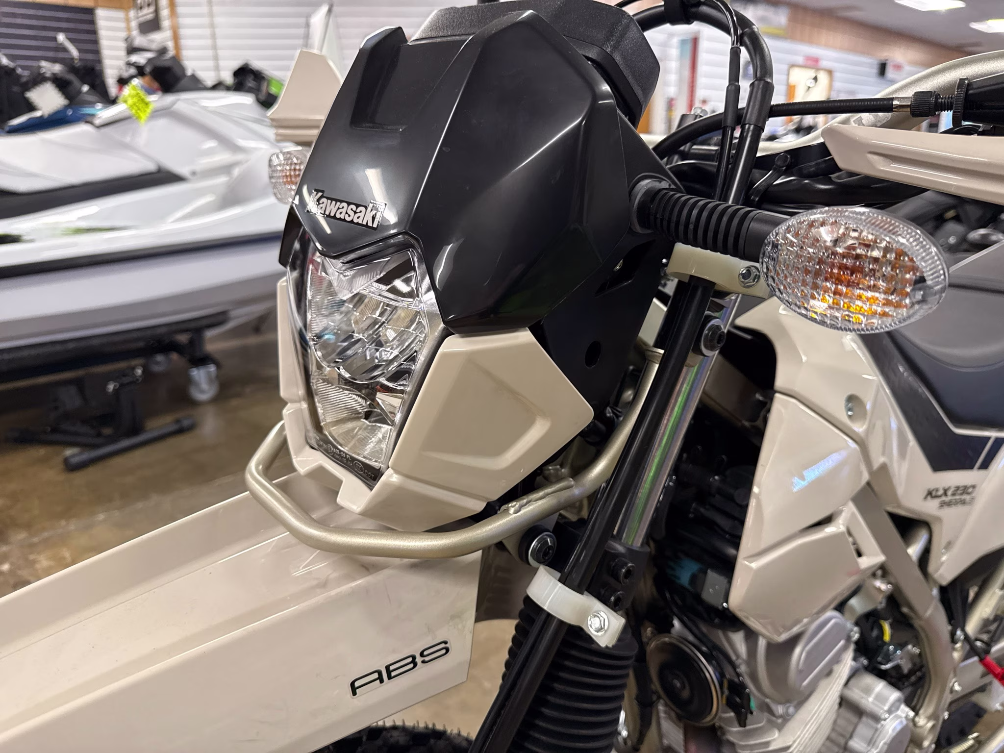 2026 Whitish Beige Kawasaki KLX230 SHERPA S ABS Motorcycle