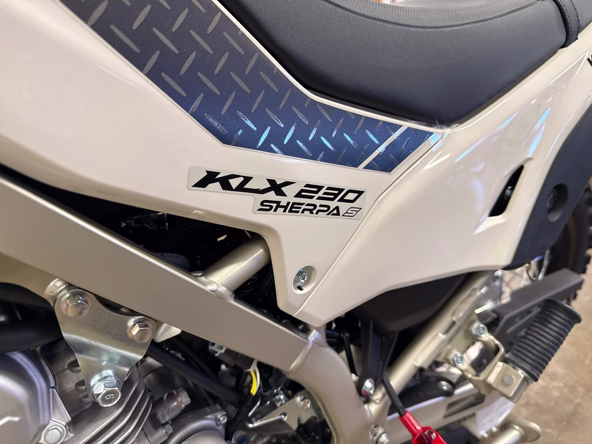 2026 Whitish Beige Kawasaki KLX230 SHERPA S ABS Motorcycle