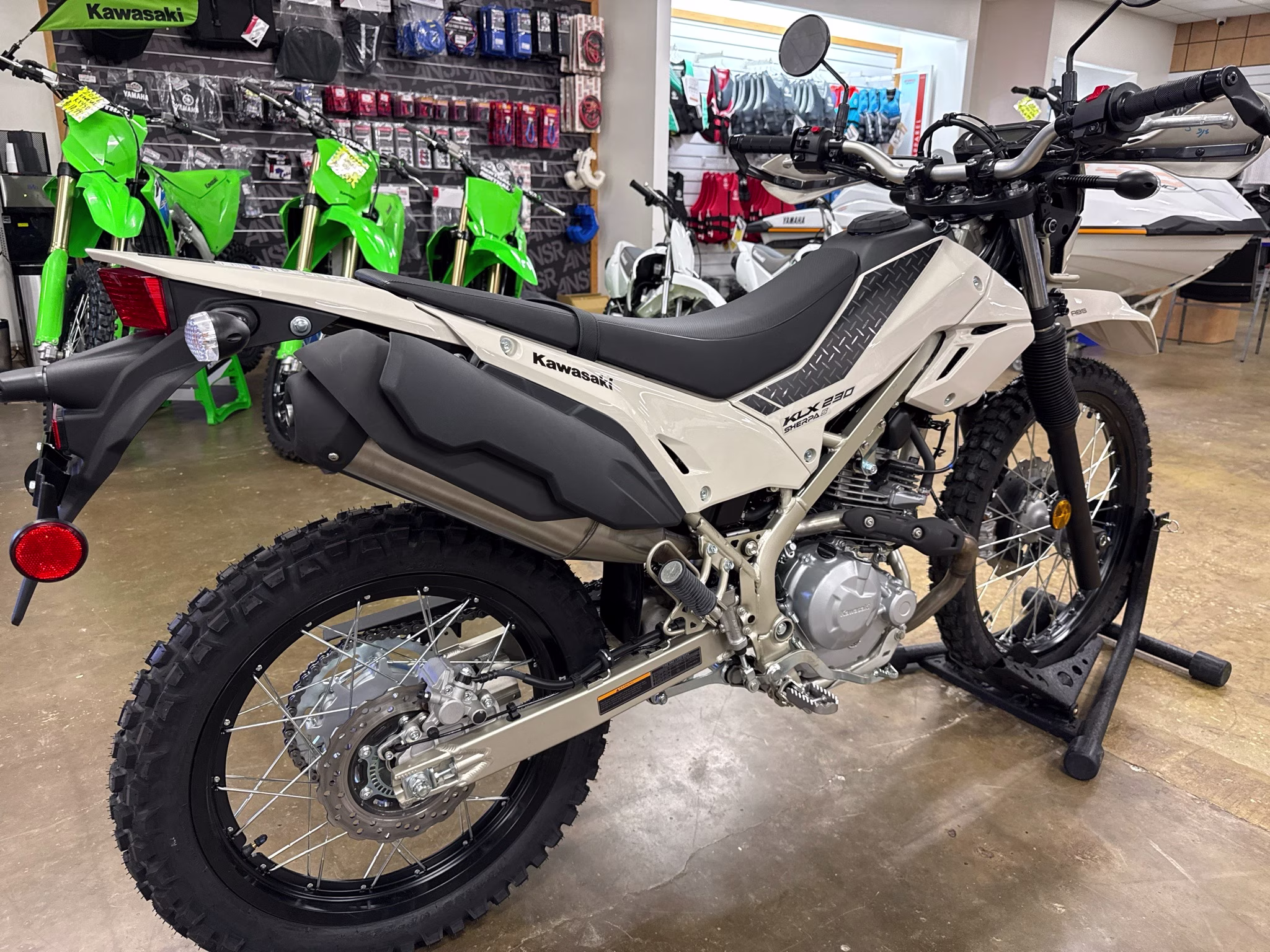 2026 Whitish Beige Kawasaki KLX230 SHERPA S ABS Motorcycle