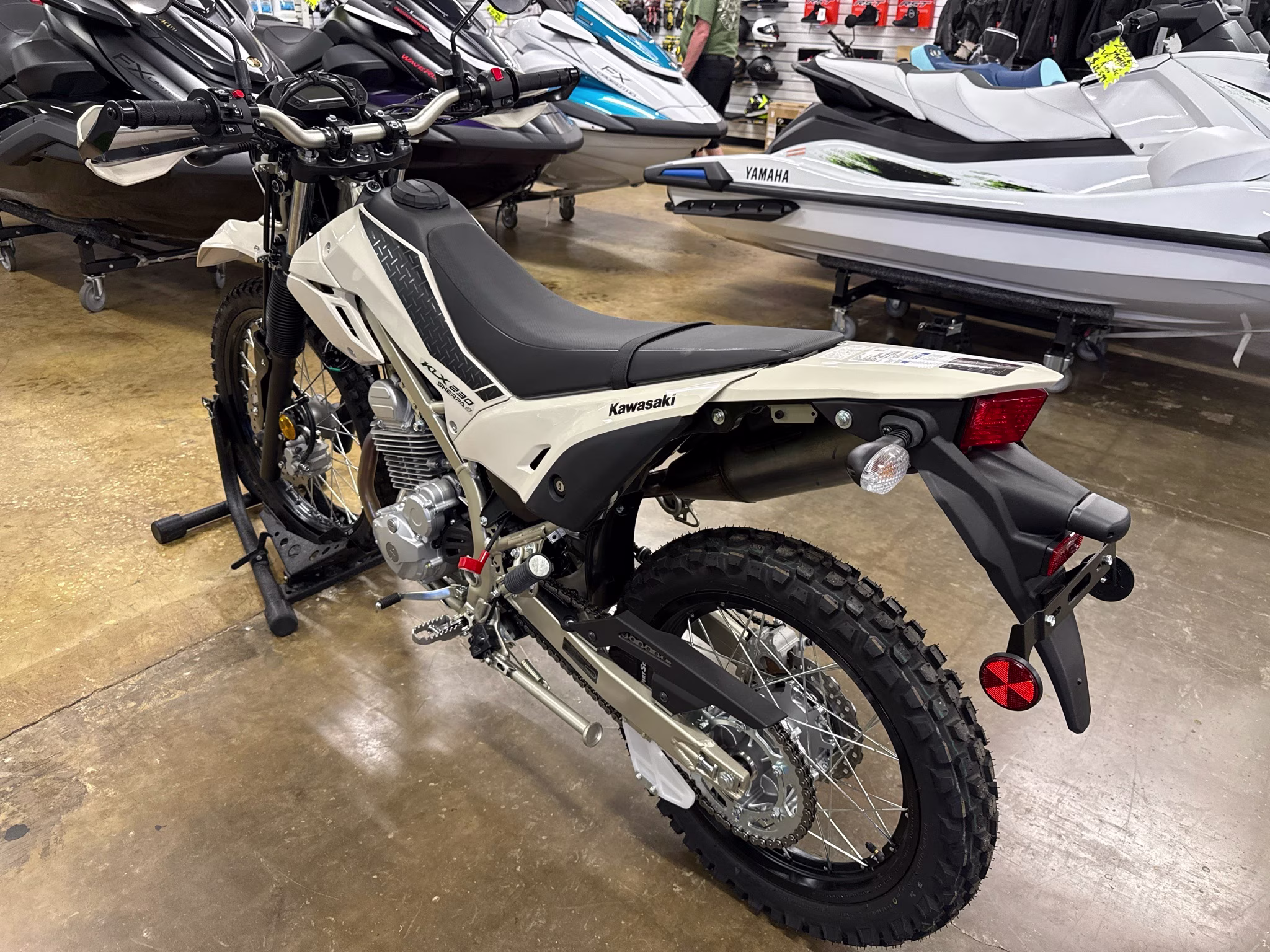 2026 Whitish Beige Kawasaki KLX230 SHERPA S ABS Motorcycle