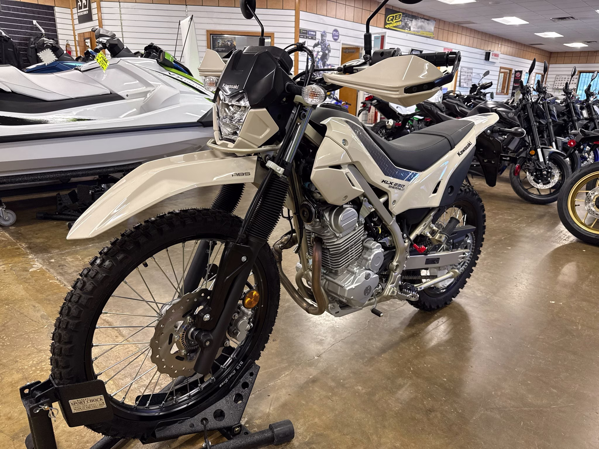 2026 Whitish Beige Kawasaki KLX230 SHERPA S ABS Motorcycle