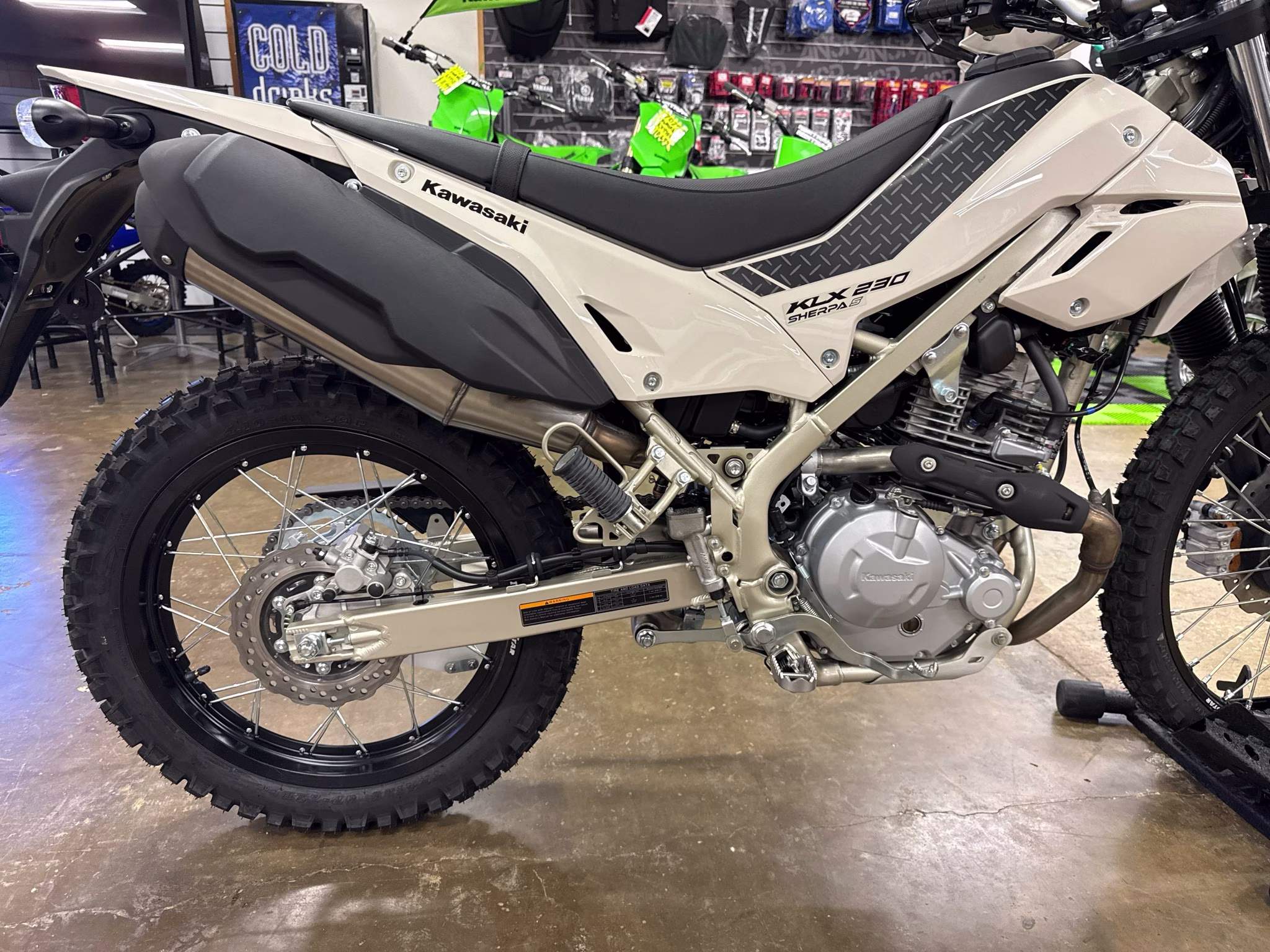 2026 Whitish Beige Kawasaki KLX230 SHERPA S ABS Motorcycle