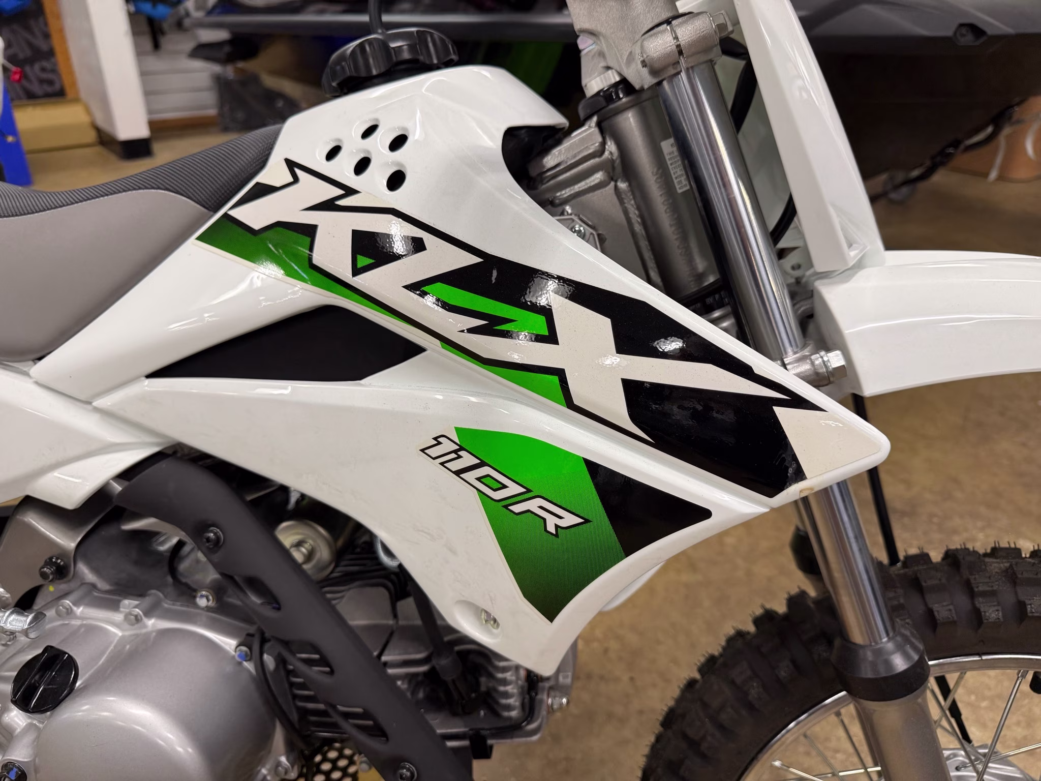 2026 Bright White Kawasaki KLX110R Motorcycle