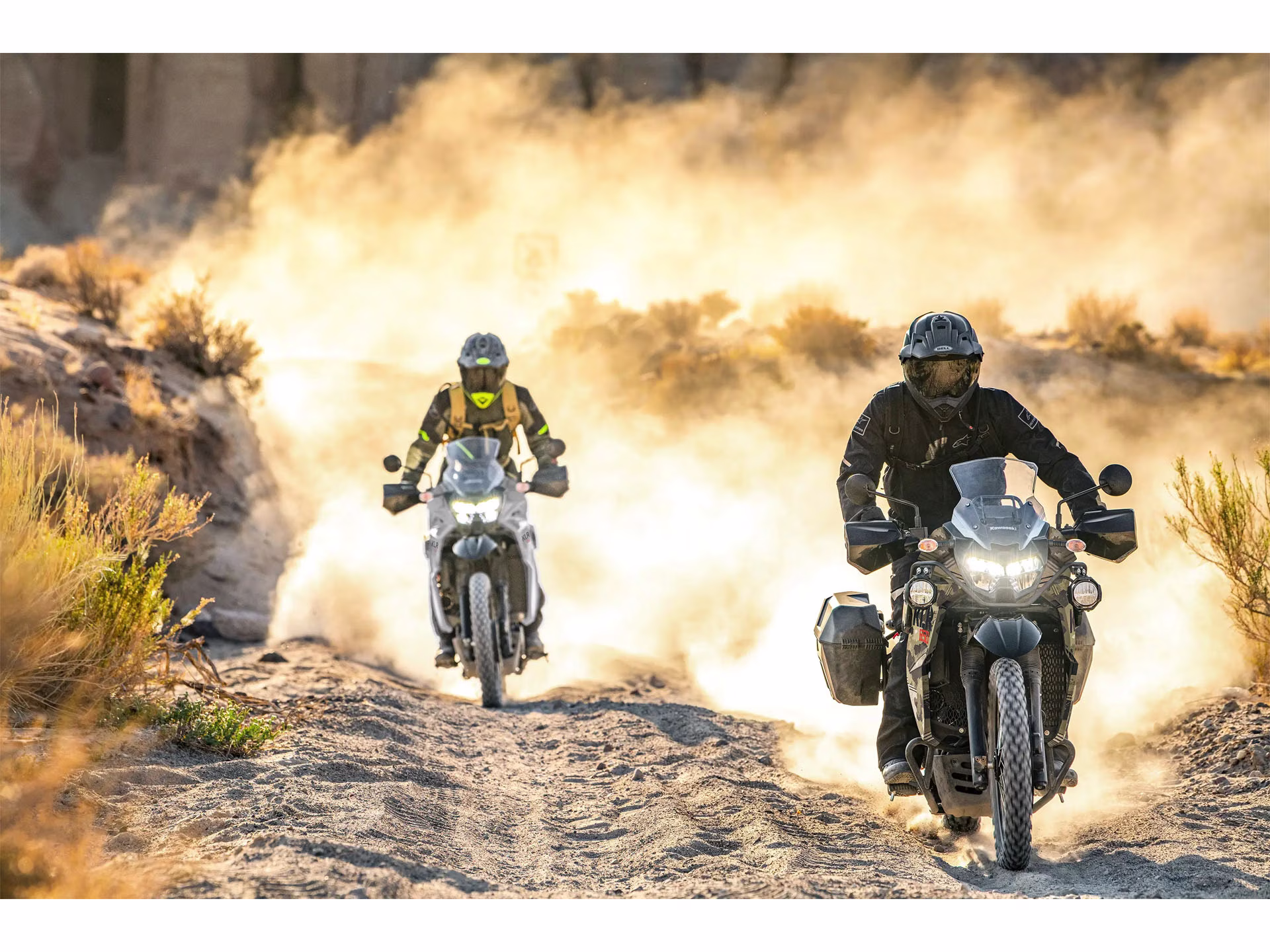 2026 Cypher Camo Beige / Metallic Matte Carbon Gray Kawasaki KLR650 Adventure ABS Motorcycle