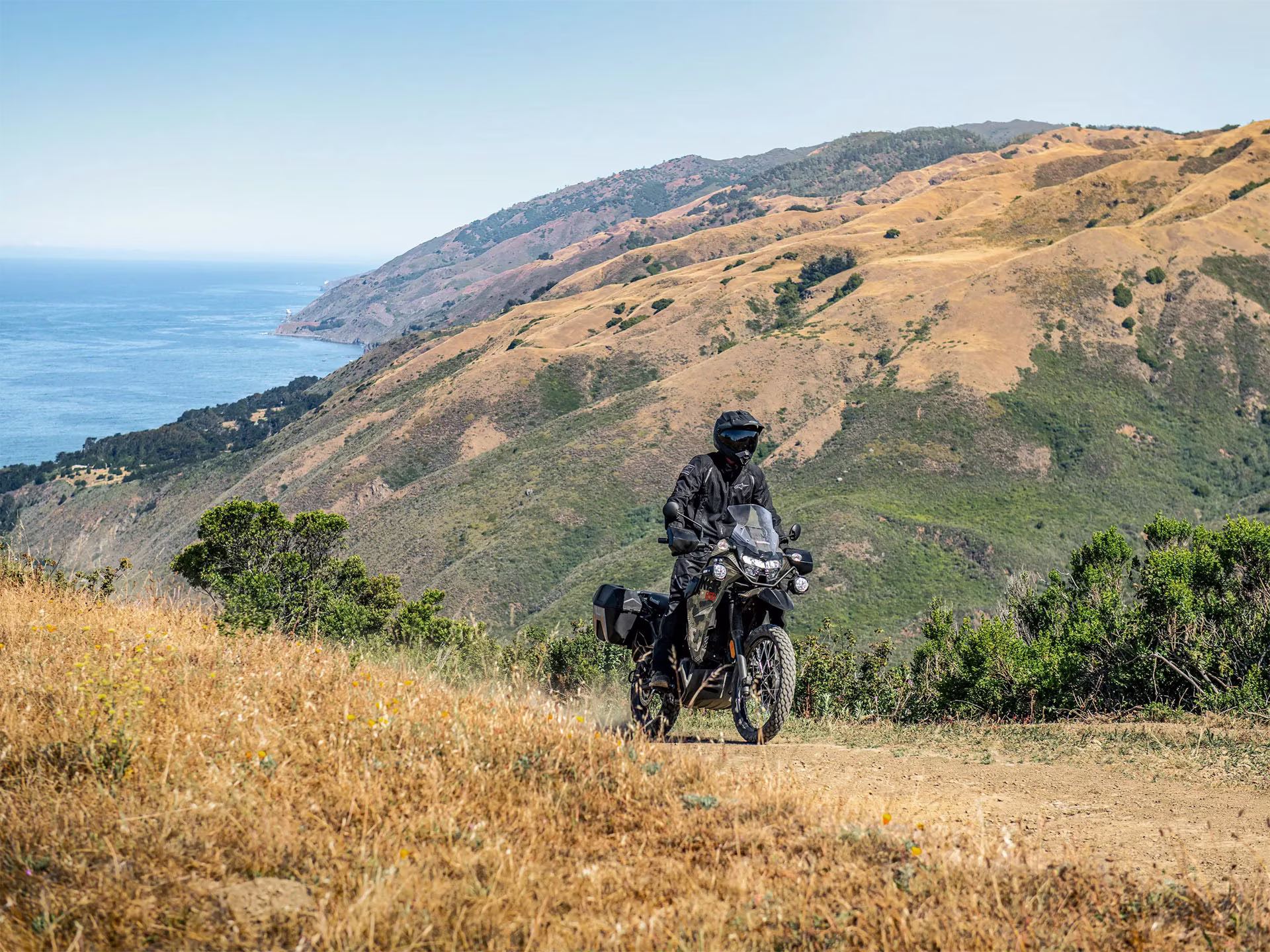 2026 Cypher Camo Beige / Metallic Matte Carbon Gray Kawasaki KLR650 Adventure ABS Motorcycle