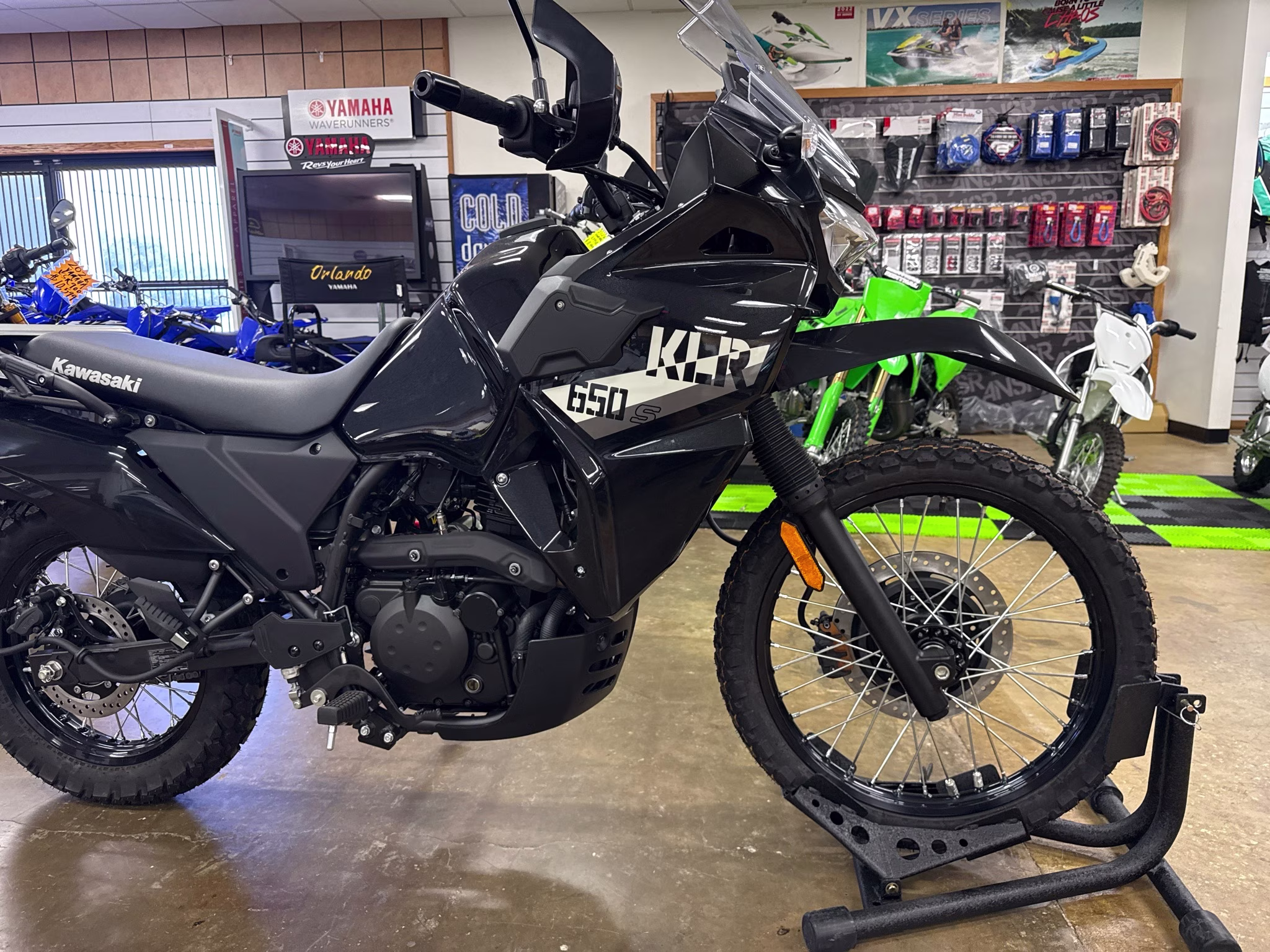 2026 Metallic Spark Black Kawasaki KLR650 S Motorcycle