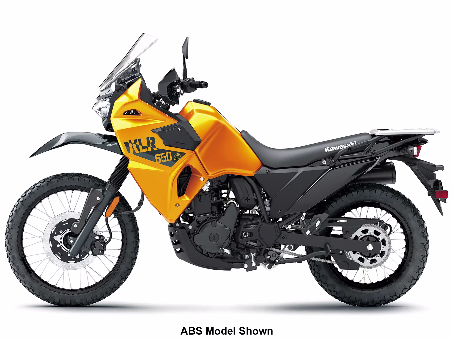 2026 Pearl Solar Yellow Kawasaki KLR650 S Motorcycle