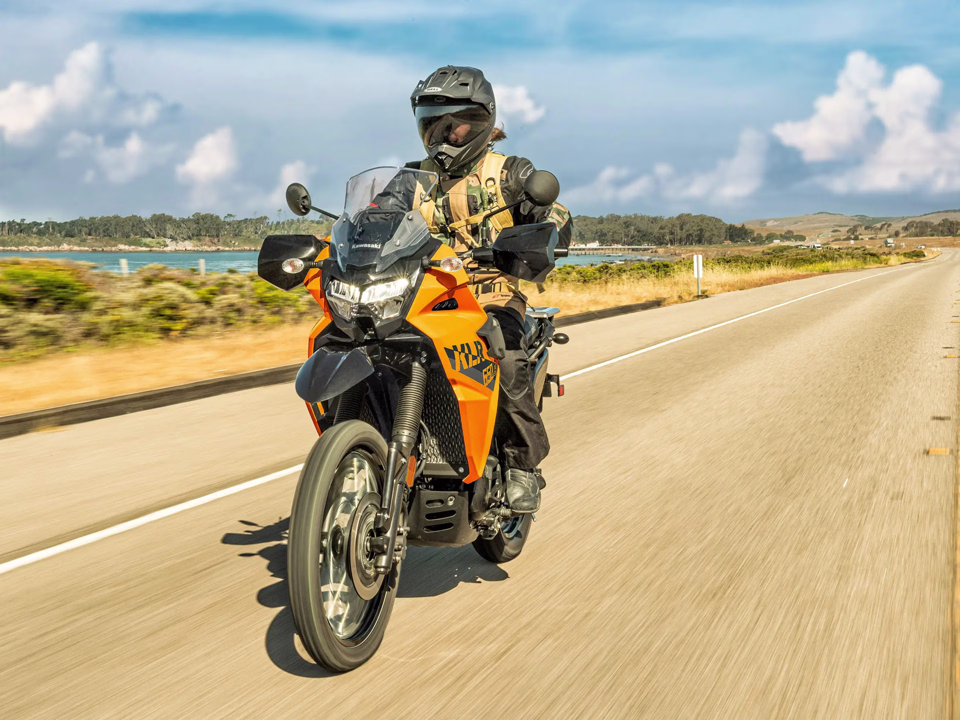 2026 Pearl Solar Yellow Kawasaki KLR650 S Motorcycle