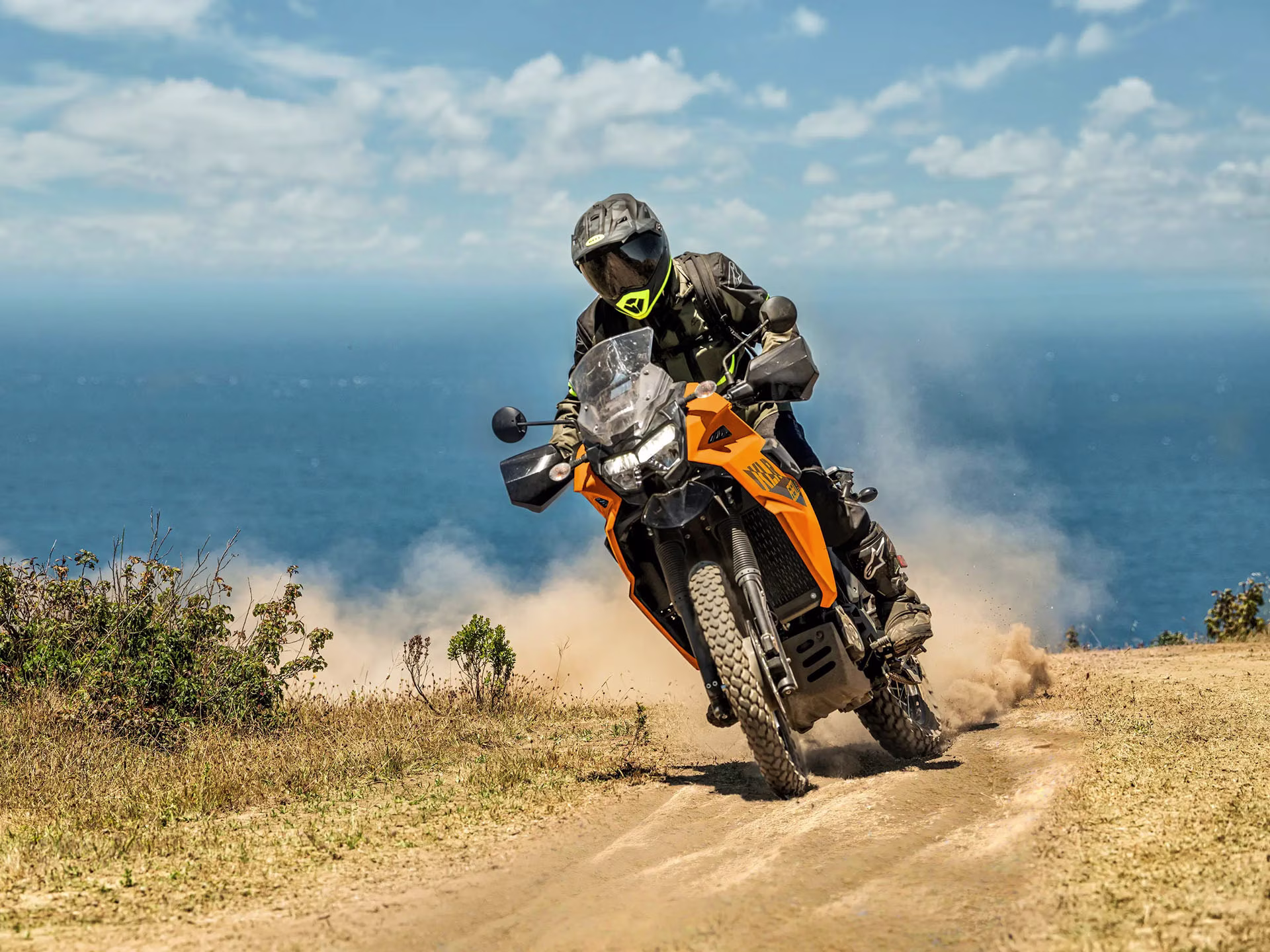 2026 Pearl Solar Yellow Kawasaki KLR650 S Motorcycle