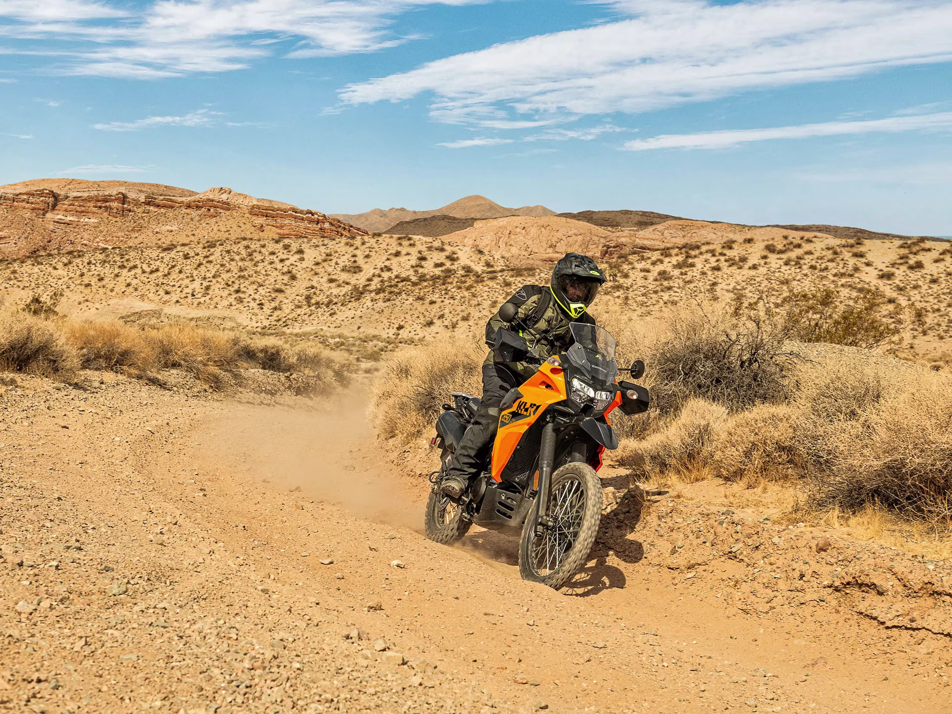 2026 Pearl Solar Yellow Kawasaki KLR650 S Motorcycle