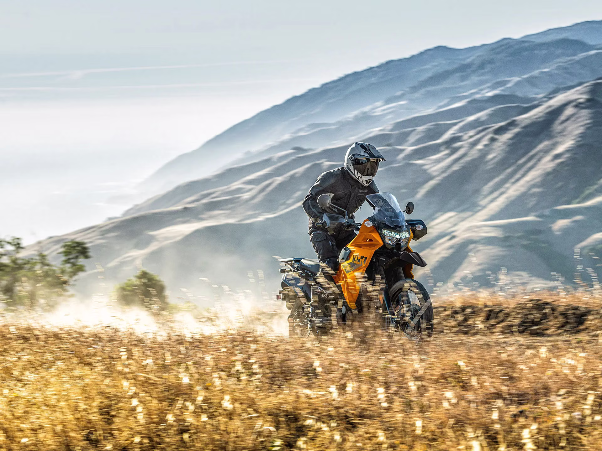 2026 Pearl Solar Yellow Kawasaki KLR650 S Motorcycle