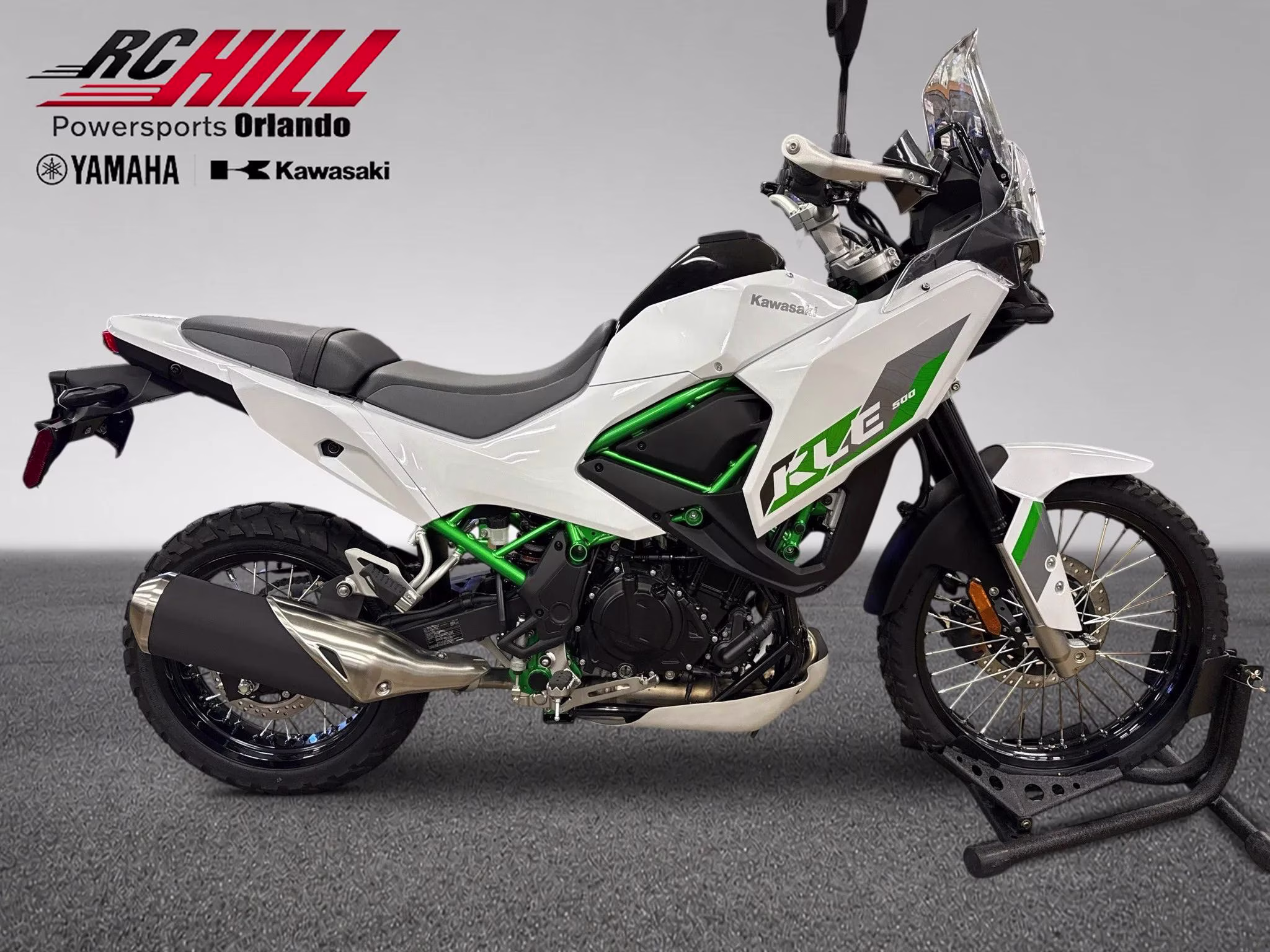 2026 White Kawasaki KLE 500 ABS SE Motorcycle