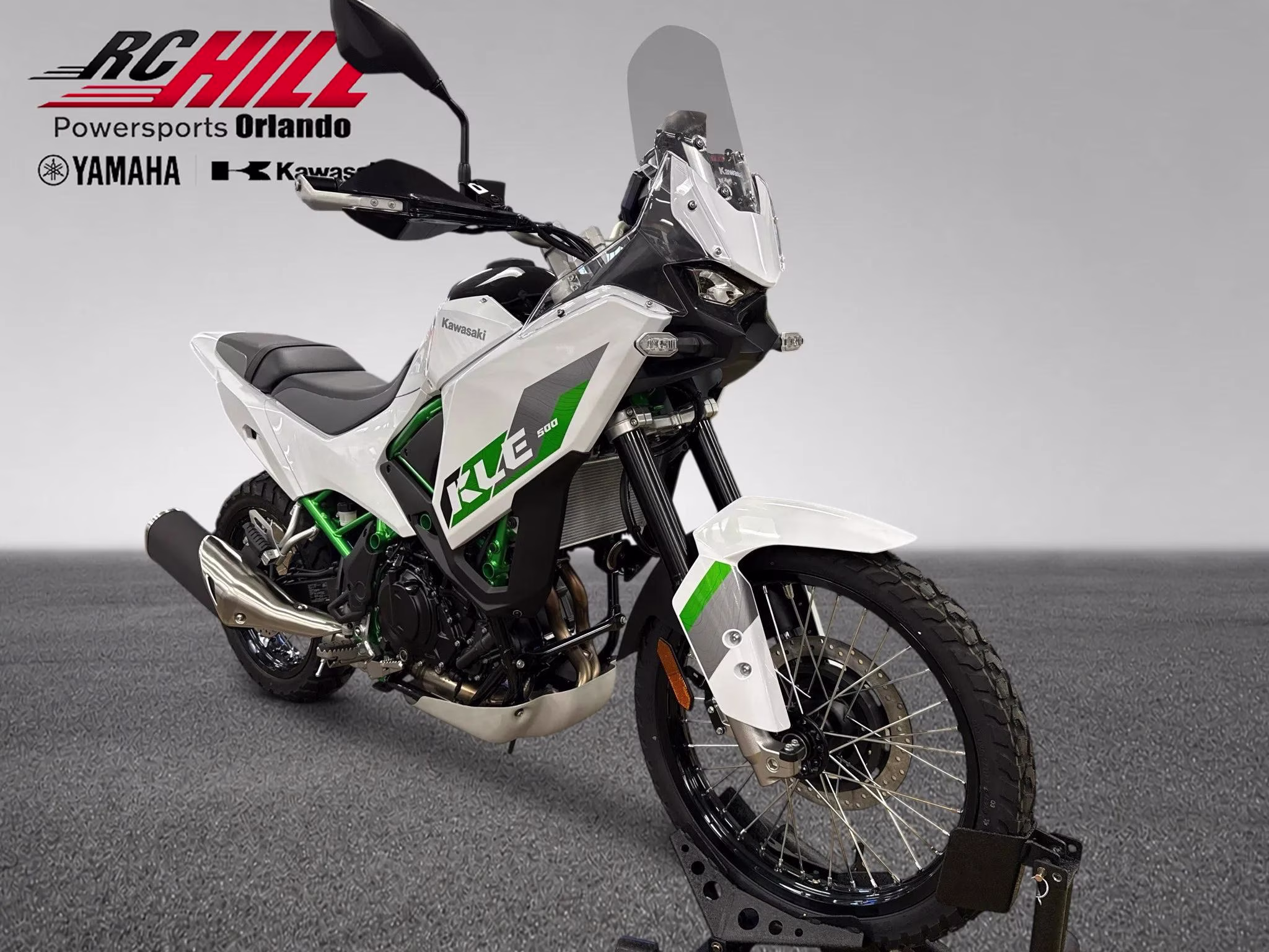 2026 White Kawasaki KLE 500 ABS SE Motorcycle