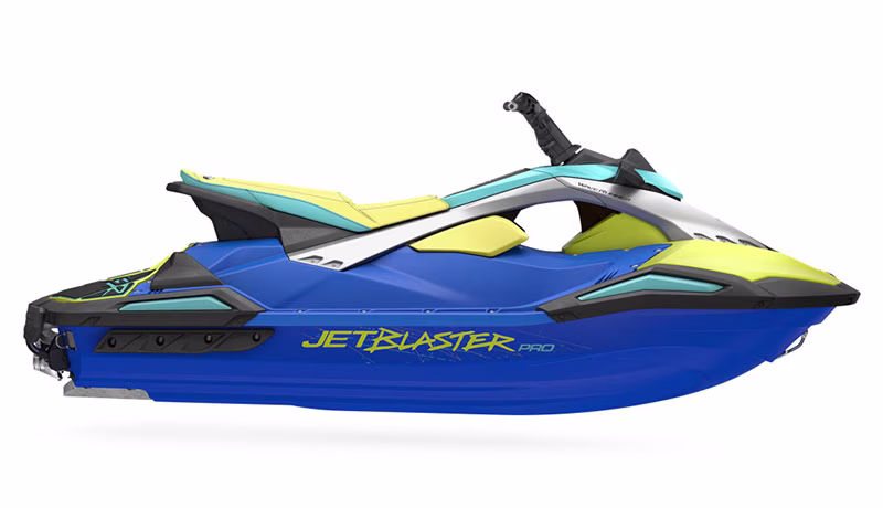 2026 Azure Blue / Lunar Yellow Yamaha JetBlaster PRO 3-Up Personal Watercraft