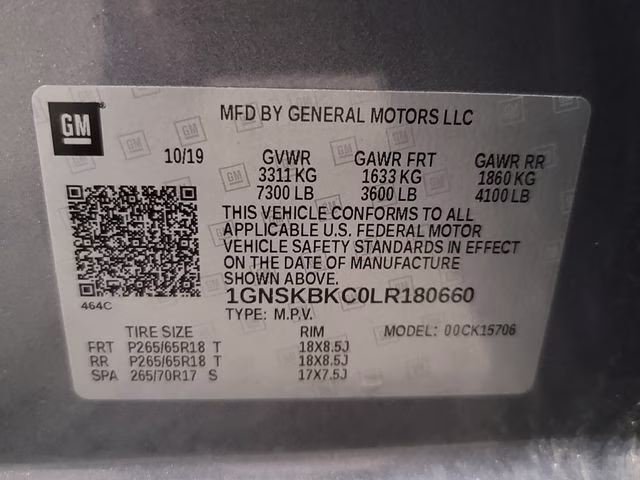 2020 Satin Steel Metallic Chevrolet Tahoe LT 4X4 SUV