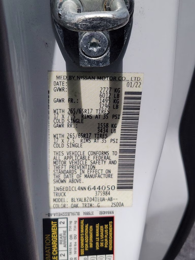 2022 Glacier White Nissan Frontier SV RWD Truck